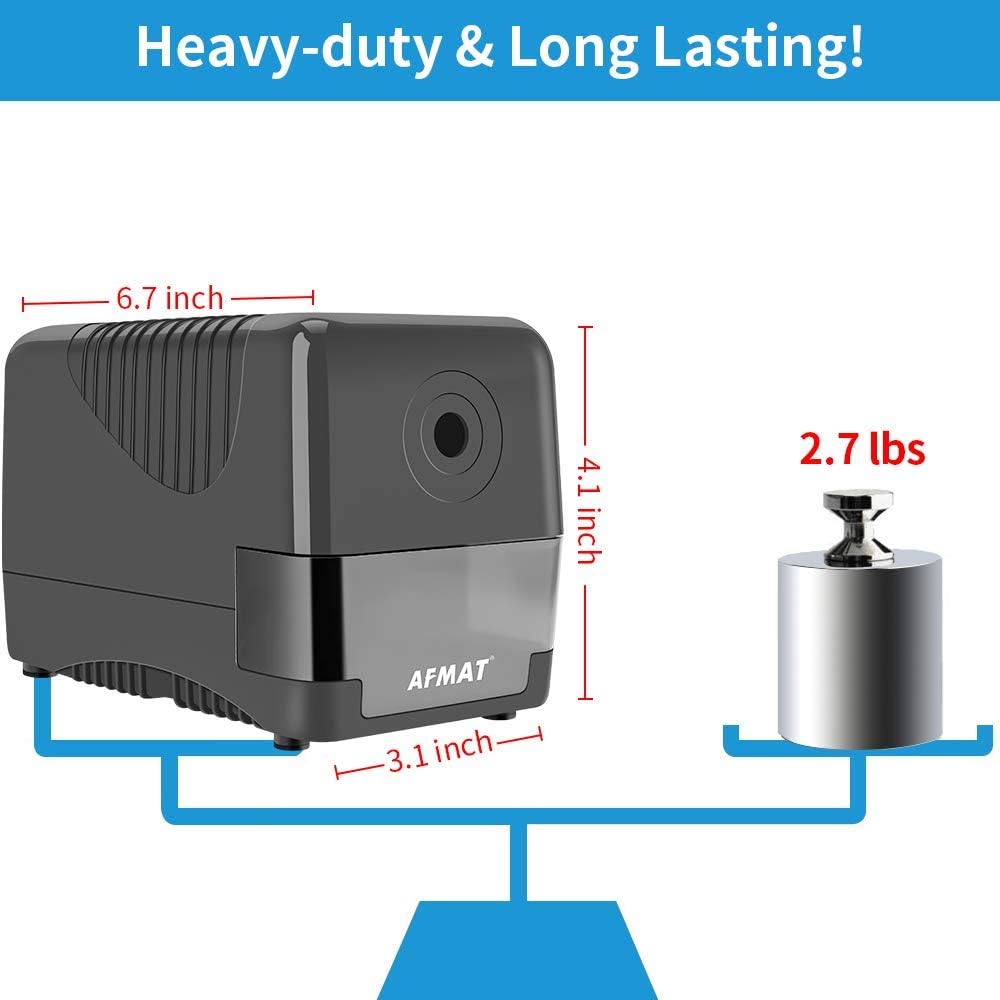 Electric Pencil Sharpener Heavy Duty, Pencil Sharpener Plug In, Auto Stop Classroom Pencil Sharpener, 10000 Times Sharpening for Heavy Use, 1s Fast Sharpen, Super Sharp for 6.5-8mm No.2 Pencils, Gray : Office Products