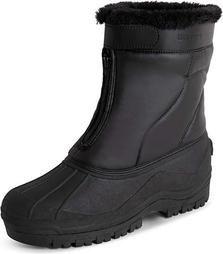 mens snow boots velcro closure