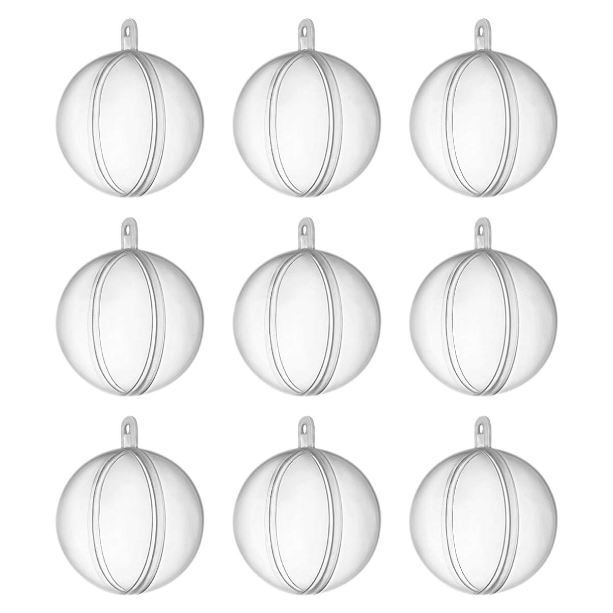 Clear Baubles to Fill 10PCS Clear Fillable Baubles Transparent Craft Ornament Balls DIY Christmas Tree Hanging Ball for Xmas New Year Wedding Party Decoration (40mm)