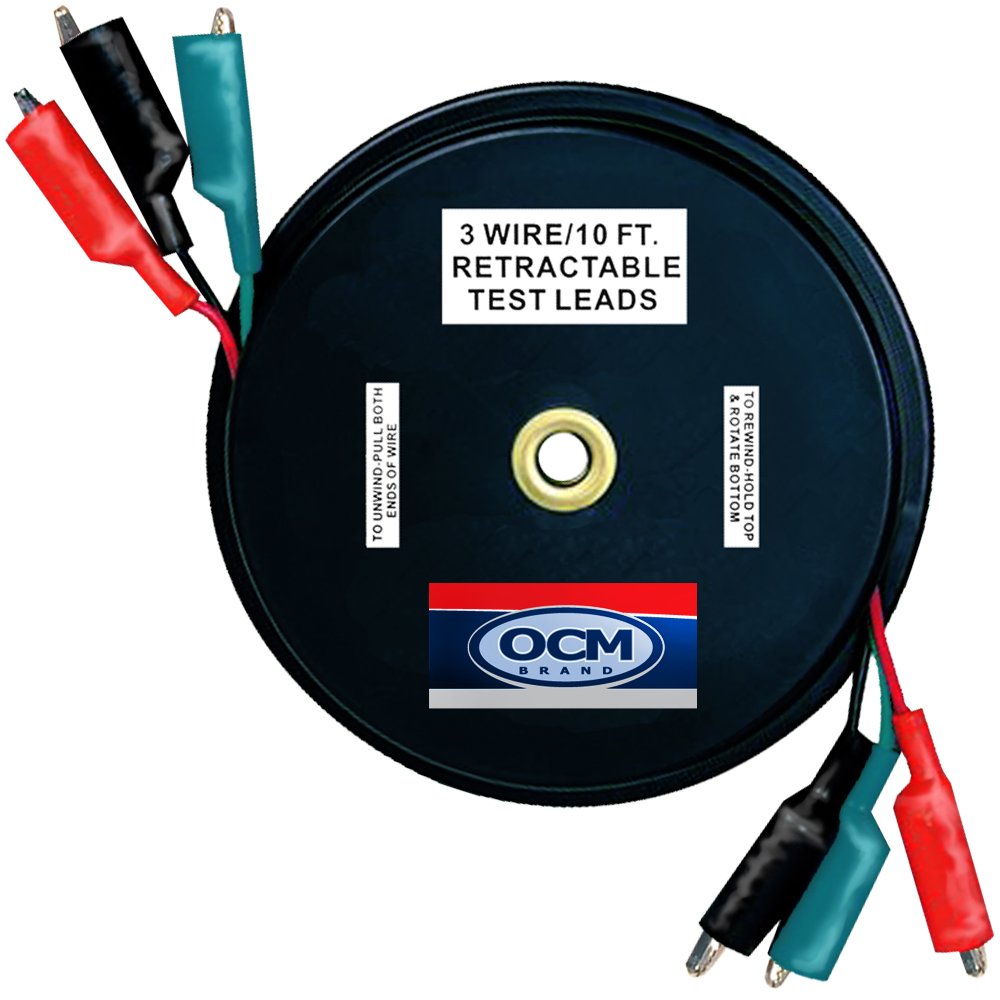 OCM - 3 Wire Retracteable Test Leads - 18 Gauge