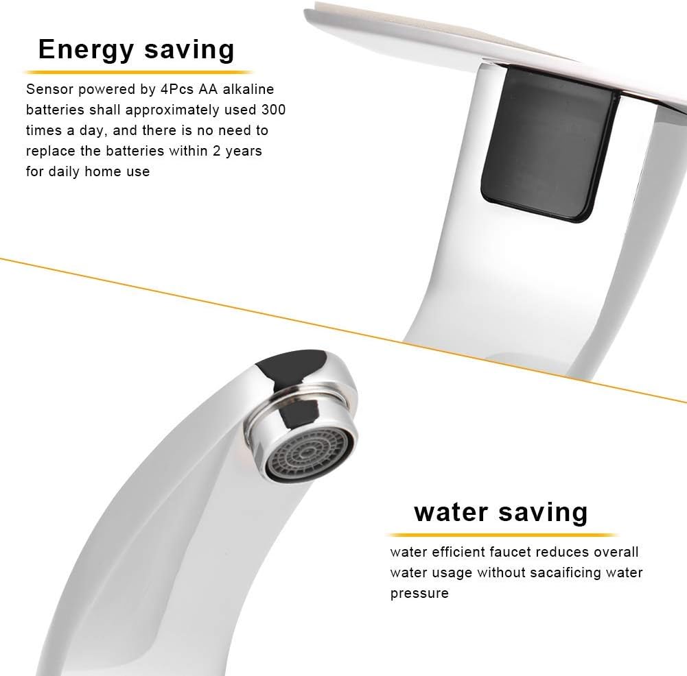 Automatic Touchless Bathroom Faucet Hands-Free Motion Sensor Vessel Sink Tap Single Handle Hot Cold Mixer Easy Installation No Battery Required - Image 4