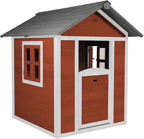 Beauty Scouts Holzspielhaus Sun 102x94x133cm Aus Zedernholz In Rot Weiss Kinder Spielhaus Kinderspielhaus Modern Spitzdach Schwedenhaus Stil Gemutlich Amazon De Garten