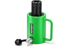 Newhai Hydraulic Hollow Jack 20 ton Hollow Hydraulic Ram with 2 inch Stroke Automatic Retraction Hydraulic Cylinder for Lifting Tensioning Construction Industrial Applications (20 ton; 2 inch Stroke)