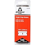 American Line Single Edge Razor Blades - 100-Pack - 0.009" Heavy Duty High Carbon Steel for Extra Durability and Long Life - 