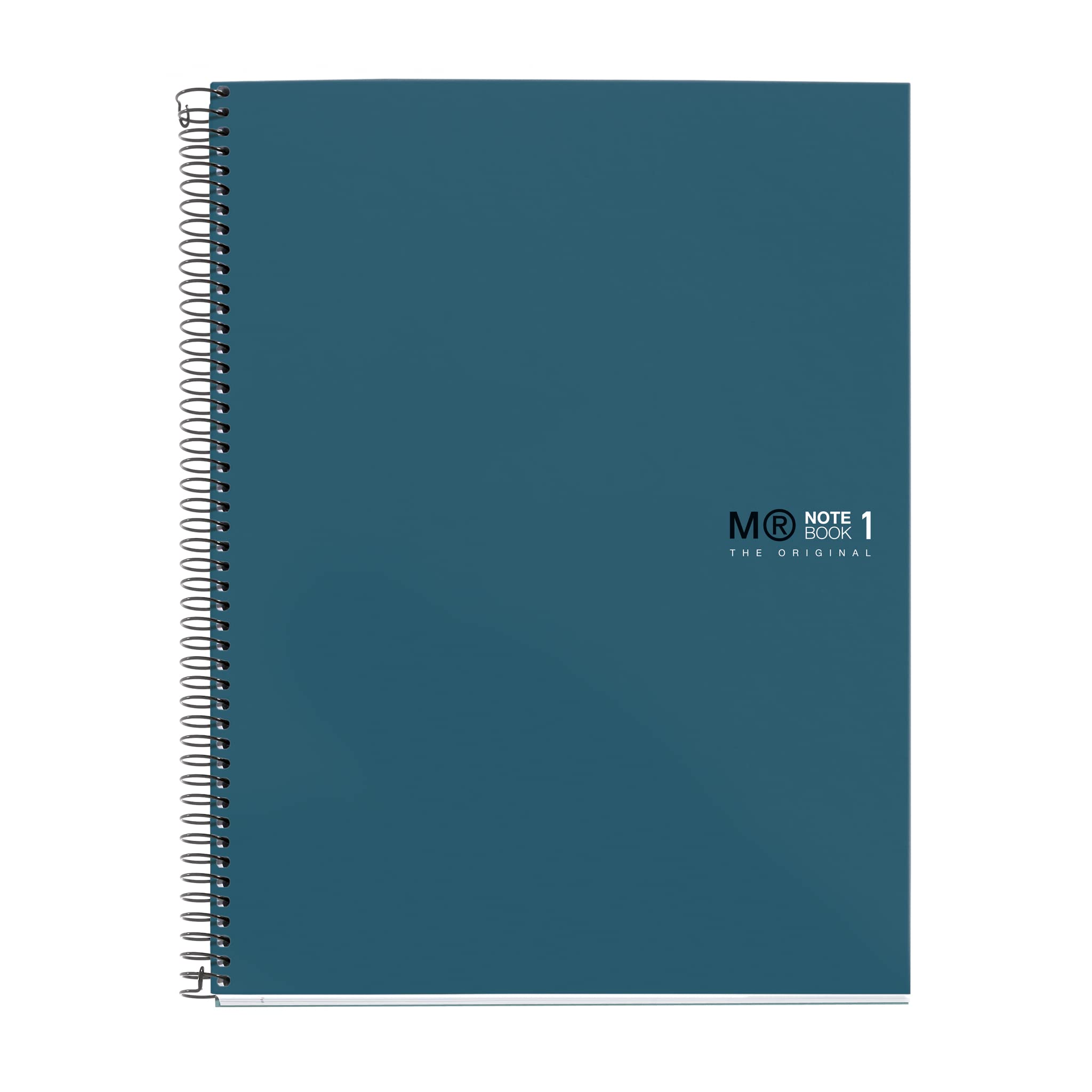 Miquelrius - A5 Notebook Notebook The Original Colors, 80 Sheets of 90 g/m² and 1 Colour Strip, Ruled Grid 5 mm, 4 Drills, Hardcover Plastic Cardboard, Ocean