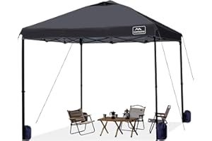 KAMPKEEPER 10x10 Pop Up Commercial Canopy Tent - Waterproof & Portable Outdoor Shade with Adjustable Legs, Air Vent, Carry Bag & Sandbags(Black)