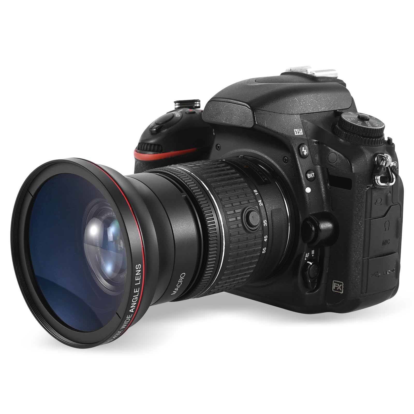 Lightdow 58MM 0.43x High-Definition Wide Angle + Macro Lens Attachment for Canon EOS Cameras - Enhance Your Photography Creativity (φ58mm)