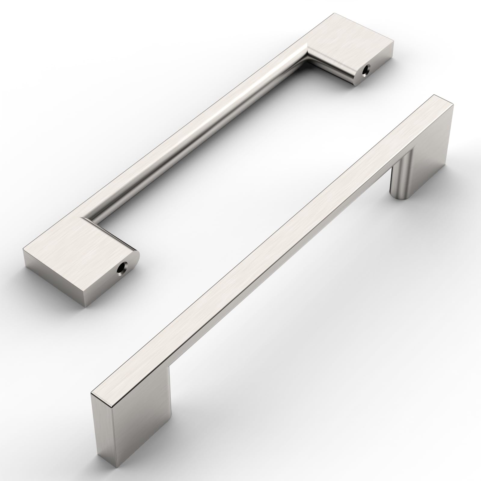 Amerdeco 10 Pack Brushed Satin Nickel Cabinet Pulls 128MM Hole Centers Kitchen Cabinet Handles Hardware Kitchen Handles for Cabinets Cupboard Handles Drawer Pulls UK0044 — image 1