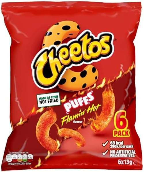 Cheetos Puffs Sweet and Spicy Flamin Hot Multipack Crisps 6x13g