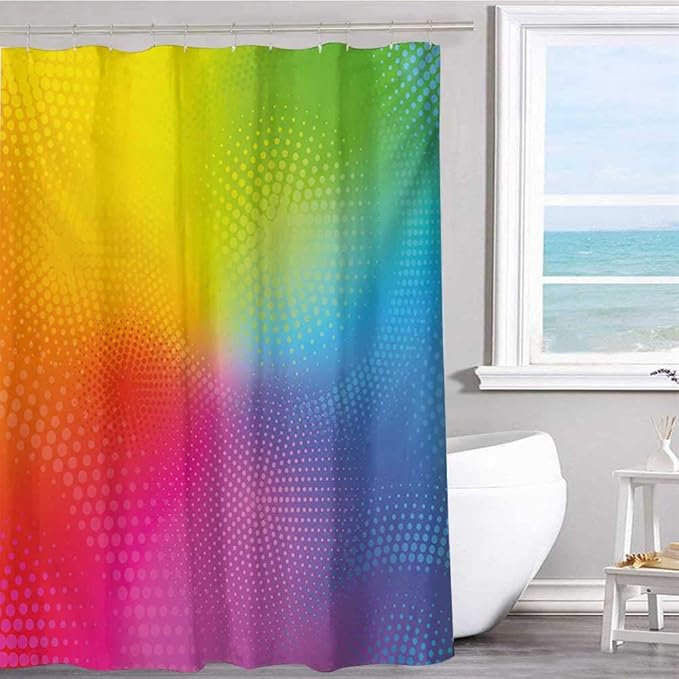 Personalized pattern shower curtain 36"x72"inchRainbow,Vibrant Neon