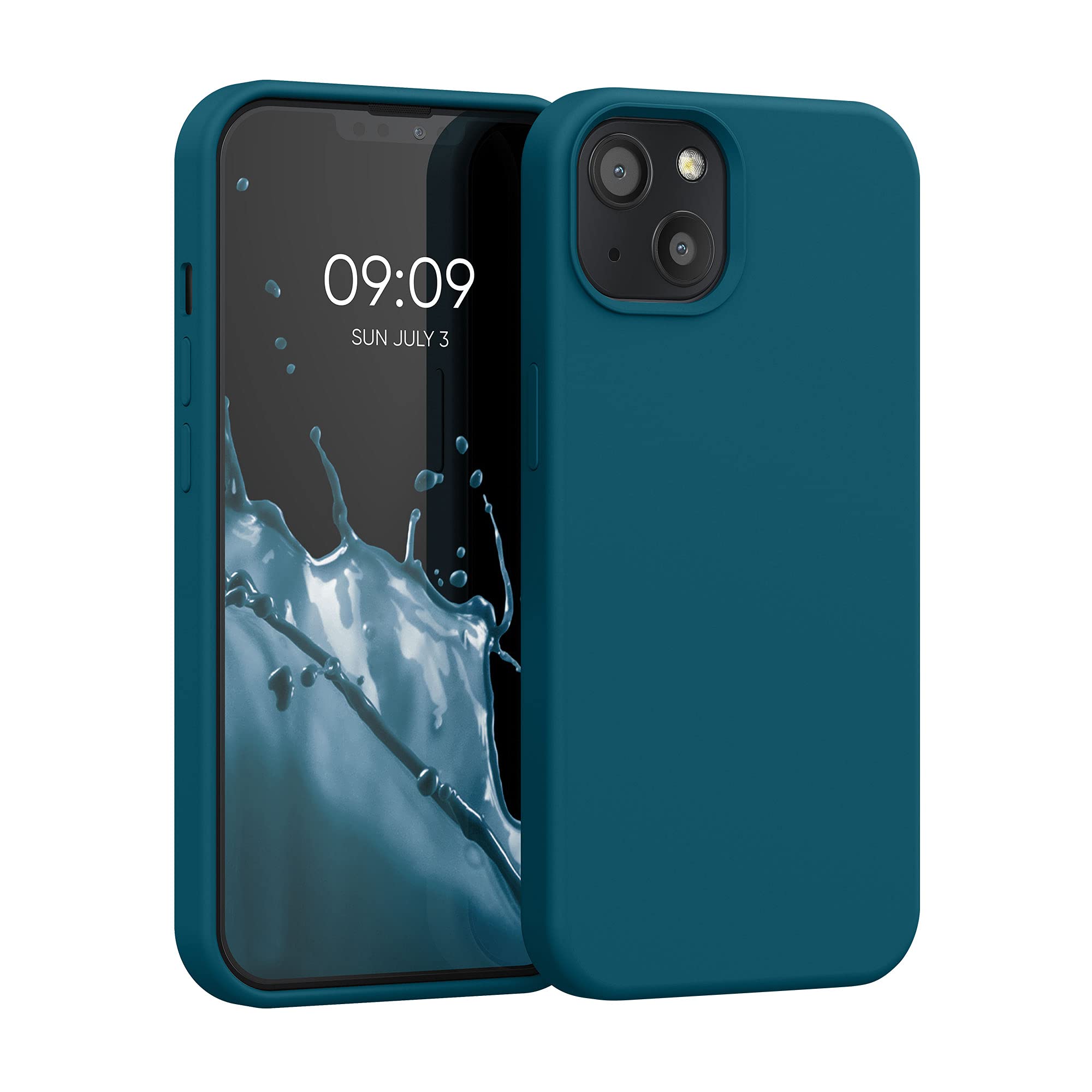 kwmobile Case Compatible with Apple iPhone 13 Case - TPU Silicone Phone Cover with Soft Finish - Teal Matte — image 1