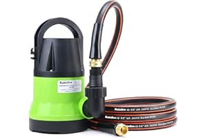 RAINBRO Sump Pump, Submersible Water Pump With 10ft Water Hose Kit, Submersible Pump For Pool Draining, Utility Pump Submersible For Hot Tub Water Removal, 25ft Power Cord, 2300GPH, 1/2 HP