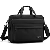 natyrlpog Laptop Bag 15.6 Inch Briefcase for Men Women Waterproof Nylon Lightweight, Shoulder Computer Messenger Handbag for Business Office Work Travel College Black