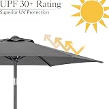 CHRISTOW Tilting Garden Parasol Umbrella UV Protective Polyester Canopy With view 5