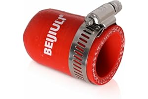 BEIJIULI 4-Ply Reinforced Silicone Hose Cap with Clamp,5/8"(16mm) ID Hose End Plug for Turbo Bypass Valve,Vacuum,Fix Leak,Throttle Body Port,Heater Core Plug,Coolant Heater Bypass Vacuum Water Port