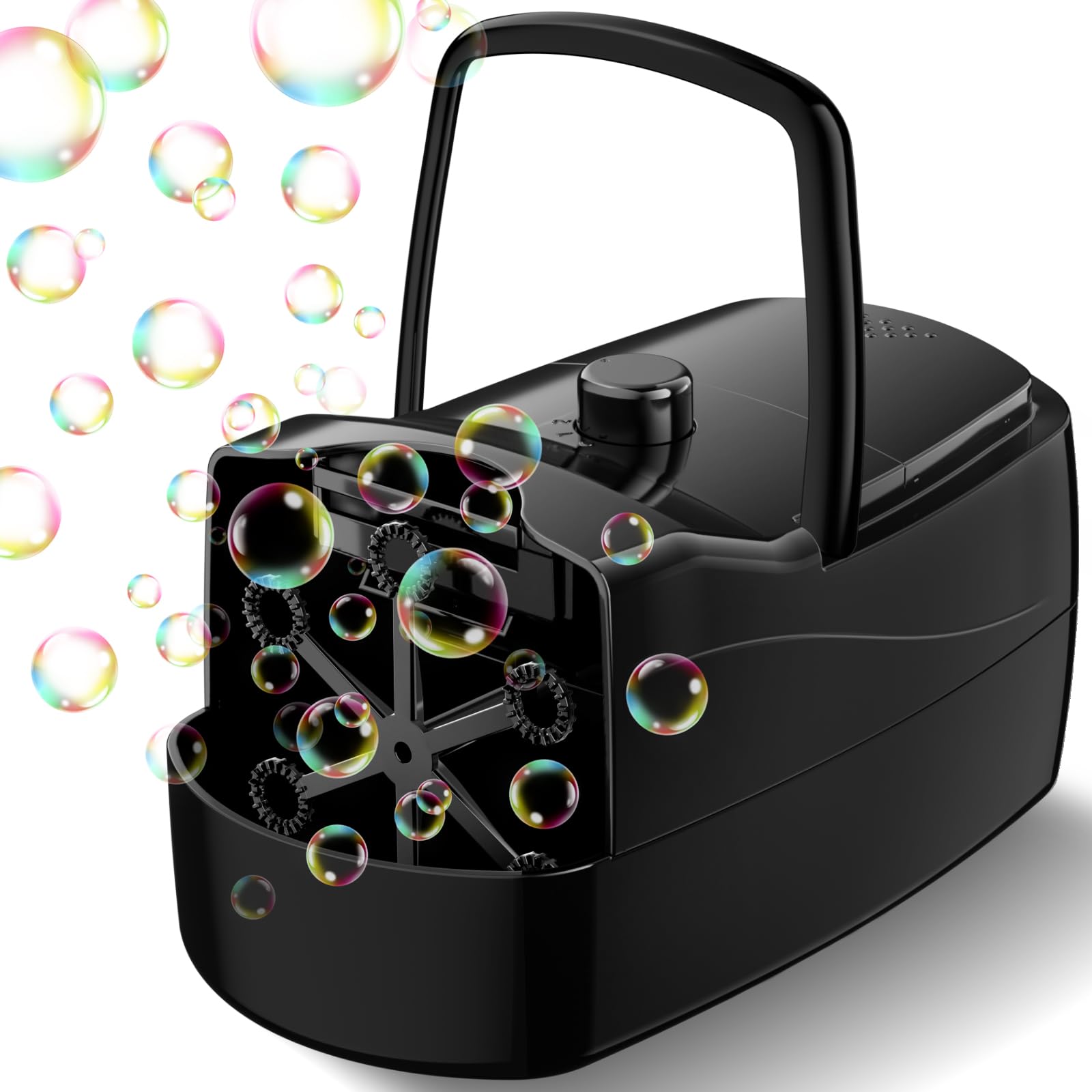 Photo 1 of Bubble Machine - 18000+ Bubbles Per Minute, 2 Speed Settings, Battery/USB Powered Outdoor Bubble Blower for Toddlers, Birthday Parties, Weddings (Black)