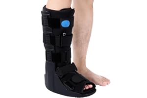 Veanvoky Tall Inflatable Walking Boot, Air Cam Walker Fracture Boot Orthopaedic boot for Sprained Ankle, Air Walker Brace for Broken Foot Achilles Tendon Injury Black (Medium)