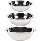 Vollrath Set of 3 Mixing Bowls: 4-Quart, 5-Quart and 8-Quart