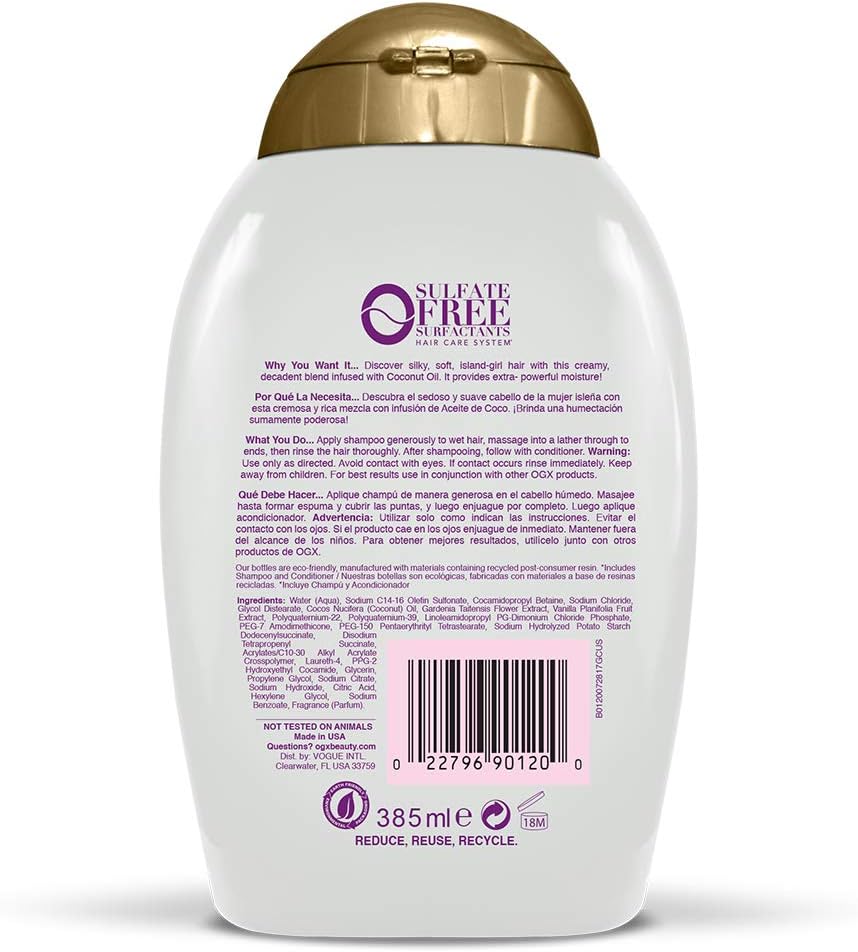 OGX Extra Strength Damage Remedy + Coconut Miracle Oil Shampoo for Dry Frizzy or Coarse Hair - Image 3