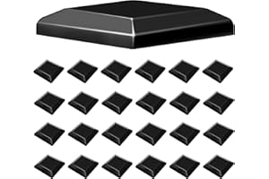 TonGass (24-Pack, Black) True I.D. 6"x6" Wood Fence Post Caps - Wooden Fence Cover Deck Post Cap, Durable Plastic Water-Proof