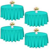 JALANCY 4 Pack 90 Inch Round Tablecloth Polyester