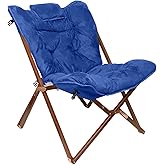 Zenithen Indoor Portable Wood Butterfly Folding Accent Chair, Perfect for Reading, Studying, Gaming, Suitable for Dorm Rooms,