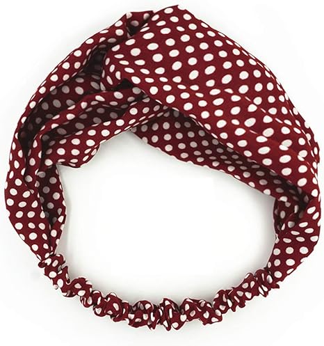 Olici Ladies Fashion Headband Retro Classic White Dots Wide Band