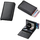 DraCra Mens Slim Wallets with Pop Up Card Holder Case RFID Blocking Cash Slot Bifold Compact Front Pocket Minimalist Wallet for Men Gifts RFID Protection