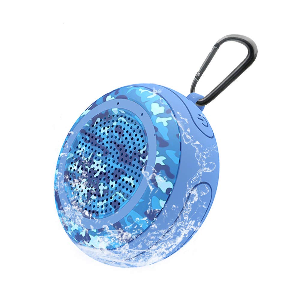 CYBORIS IPX7 Waterproof Outdoor Bluetooth Speaker Swimming Pool Floating Portable Mini Speakers Wireless with Microphone for Beach, Bathroom, Home, Shower (Blue)