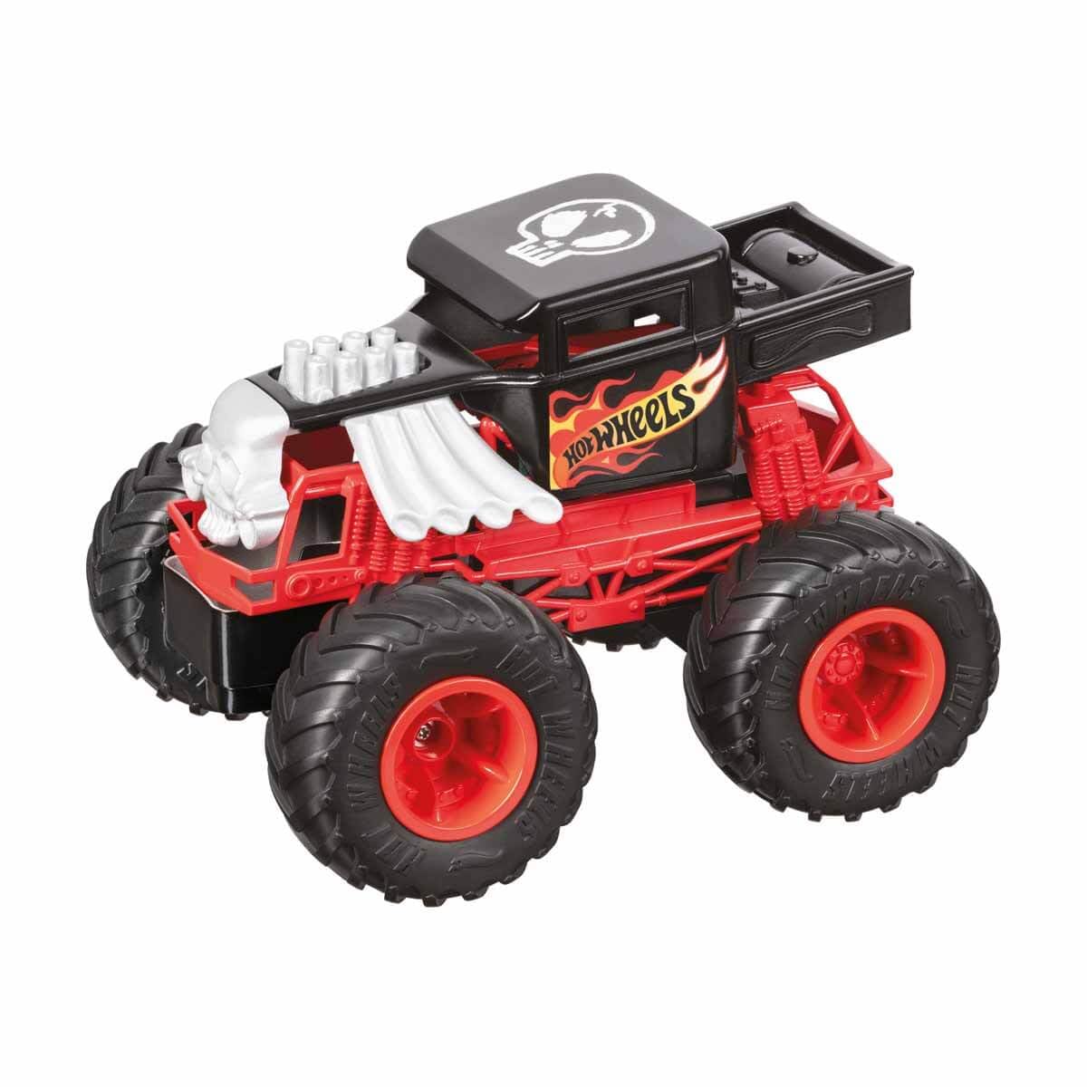 Mondo - Hot Wheels RC Monster Truck Bone Shaker 17 Motors Trucks Remote Control Car for Children 2.4 GHz Red/Black-63679, Colour Livry, 63679