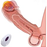 MKPJOY Vibrating Penis Sleeve, Ultra-Soft Penis Extender with 10 Vibrations for Prolonged Erection, Realistic Silicone Pennis