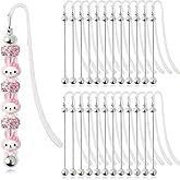 Jieting 24 Pcs Beadable Bookmarks DIY Silver Metal Bar Bookmarks for Beads, Jewelry Making, Crafts, Gifts for Book Lovers, Teachers, Students, Office Supplies