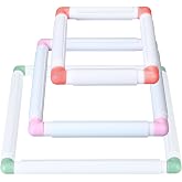 Janinka 3 Pcs Embroidery Hoop Cross Stitch Frames and Hoops, Mixing Colors | 6 x 6, 8 x 8, 11 x 12 in, White Square Cross Stitch Snap Frames, DIY Sewing Tool for Quilting Needlepoint Silk-Painting