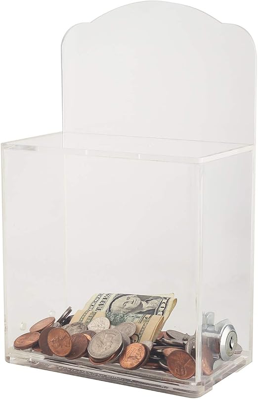 My Charity Boxes Clear Acrylic Donation Fundraising Box Charity Box