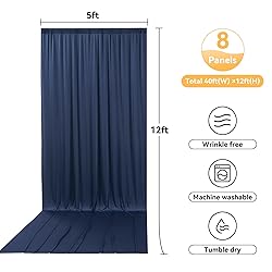 40ftx12ft Navy Blue Backdrop Curtains for