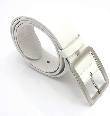Amazon Co Jp メンズファッションベルト カジュアルな手作りのレトロなピンバックルジーンズベルト 4色 黒 白 茶色と真鍮 白 ホーム キッチン