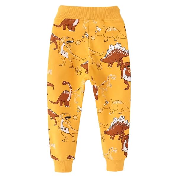NCFALYBEL LITTLE KIDS CASUAL ATHLETIC SOLID POCKET PULL ON PANTS BOYS AND GIRLS COTTON ACTIVE SWEATPANTS(YELLOW,5-6Y)