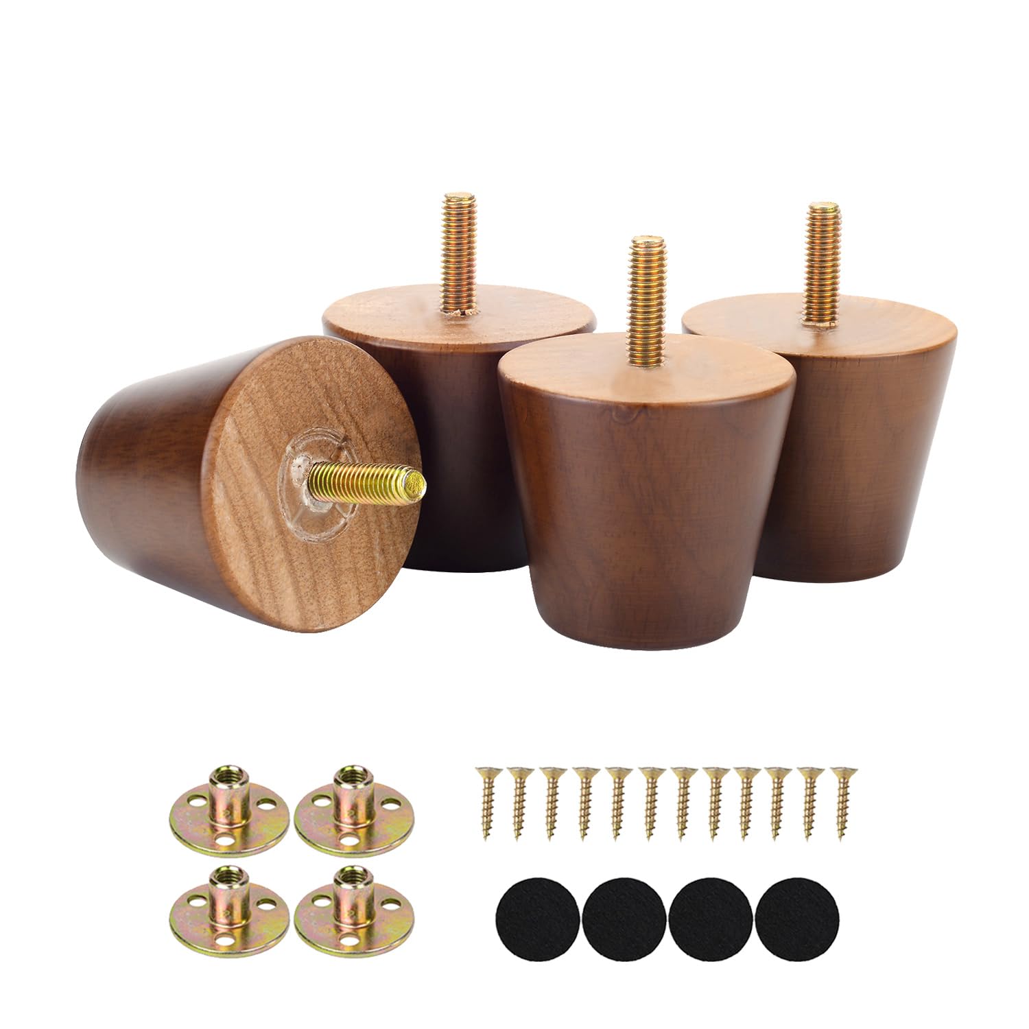 Photo 1 of Maricome 2 Inch Furniture Feet Set of 4 Replacement Furniture Legs Predrilled M8 Bolt Short Small Wooden Legs for Chair Dresser Cabinet Ottoman Screw in