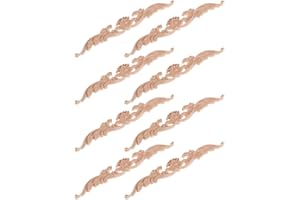 CALLARON Floral Wood Applique Onlays 8Pcs Lightweight Carved Decorative Pieces for Wardrobe Door Frames and