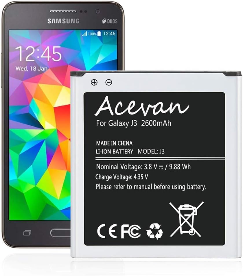 Galaxy J3 Battery 2600mAh Acevan Replacement Battery for Samsung Galaxy