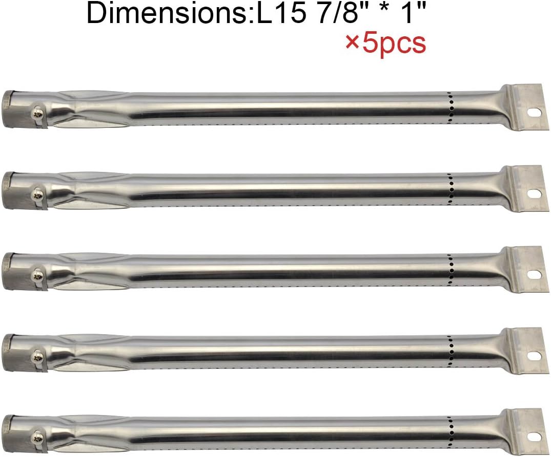 (5-pack) Replacement Straight Stainless Steel Pipe Tube Burner for BBQ Tek, Bond, Brinkmann Part, Grill King Part, Master Cook, Presidents Choice