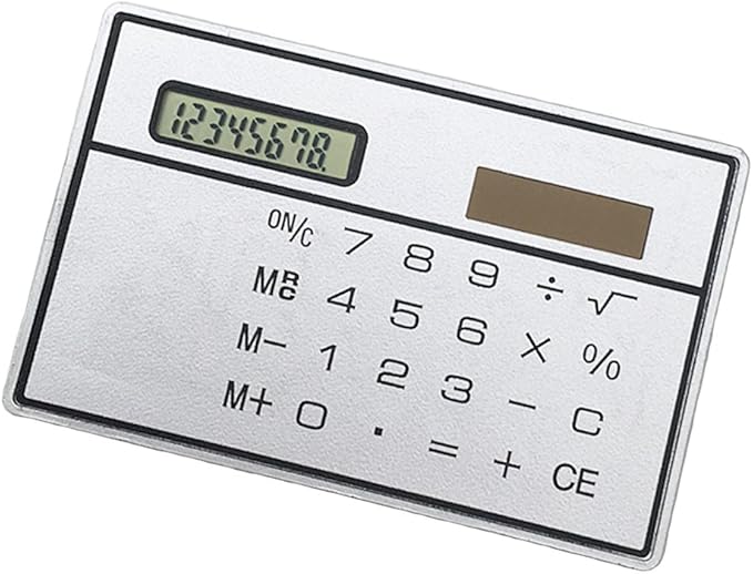 Slim Solar Power Credit Card Size Pocket Calculator Amazon.co.uk