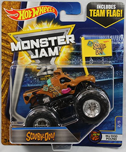 Hot wheels monster jam 1:64 scale truck with team flag …