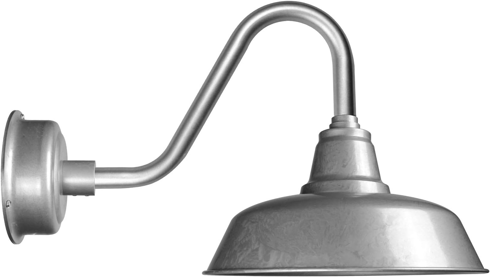 Cocoweb 12" Goodyear LED Barn Light with Vintage Arm in Galvanized Silver