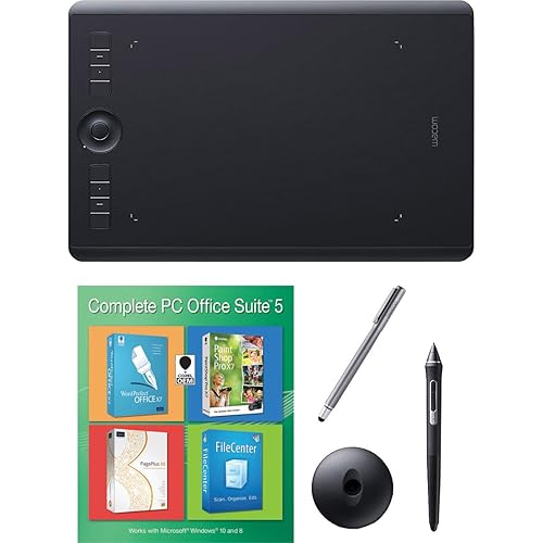Wacom PTH660 Intuos Pro Medium Creative Pen Tablet, Black Bundle