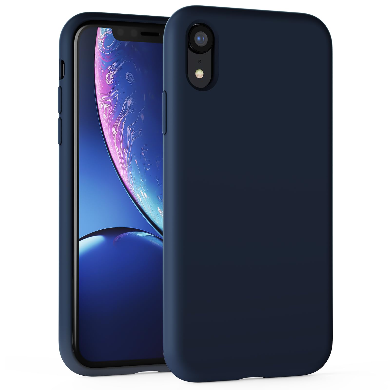 TAXXOE Silicone Case Compatible with iPhone XR Case Soft Ultra Slim Protective Shockproof Liquid Silicone Phone Case, Anti-Scratch Microfiber Lining, 6.1" Dark Blue — image 1