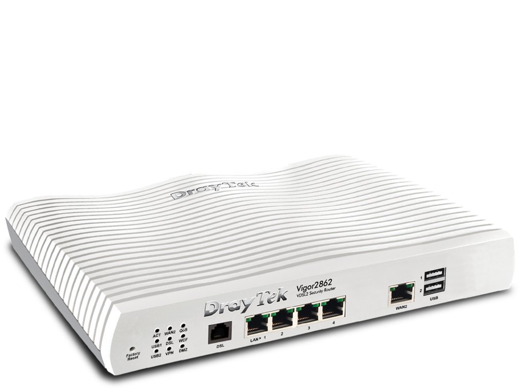 DrayTek Vigor 2862 Triple-WAN Wired Router for ADSL, VDSL and Ethernet-Based Broadband with 3G/4G LTE Support