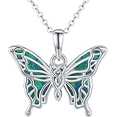 Freesloth Butterfly Necklaces for Women 925 Sterling Silver Butterfly Jewelry Butterfly Pendant Necklace Gifts for Girlfriend Valentine's Day Christmas