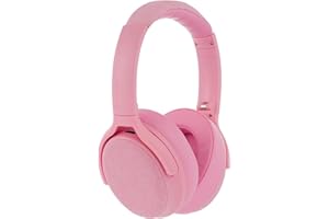 ONANOFF Made for Amazon, Active Noise Cancelling Bluetooth Headphones with Built-in Microphone | Pink