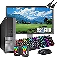 Dell OptiPlex SFF Desktop Computer with 22"" Full HD Monitor Bundle PC Set, Intel Quad Core i5-3570,16GB RAM, 256GB SSD, RGB Keyboard and Mouse, WiFi, Windows 10 Pro (Renewed), Black